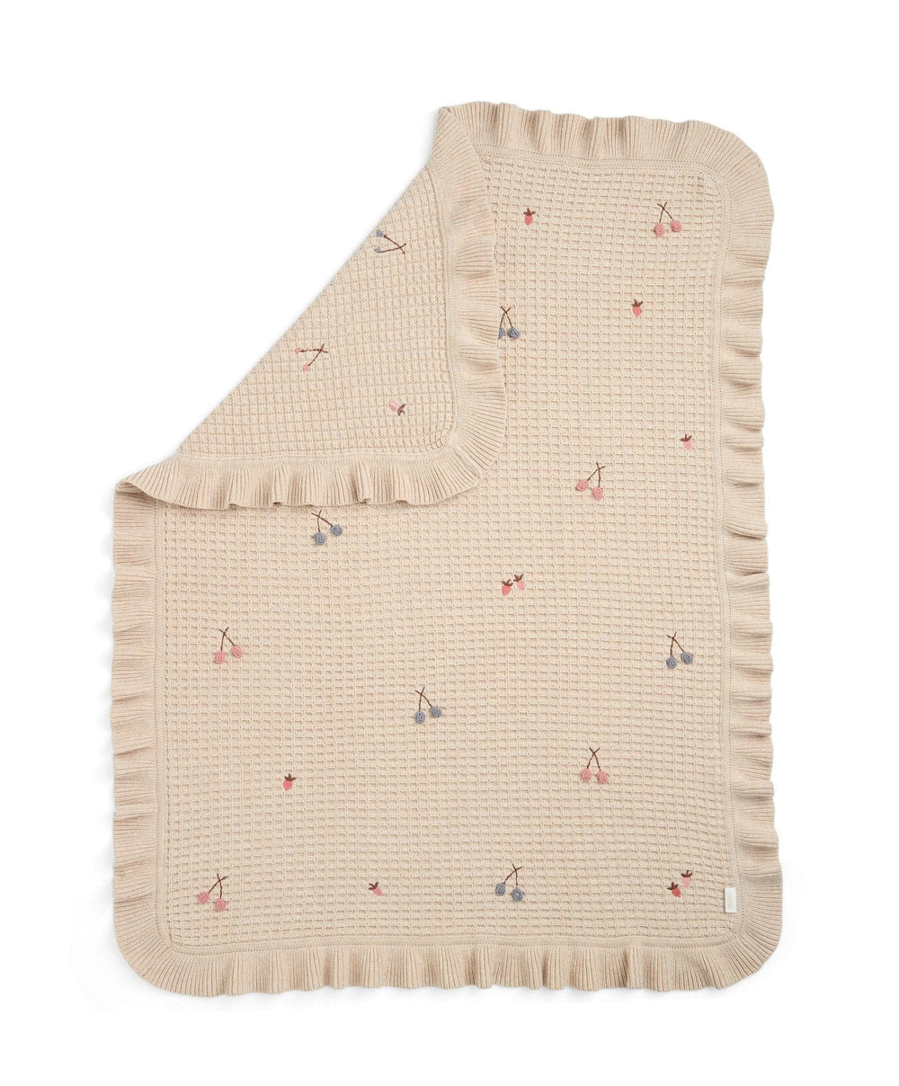 Mamas &amp; Papas Blankets Knitted Blanket - Berry Frill
