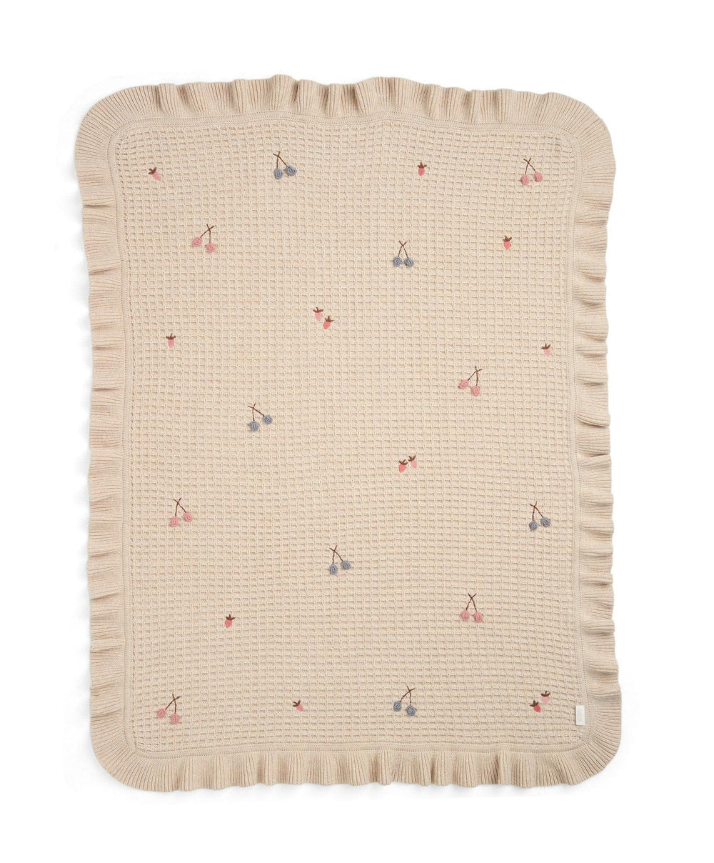 Mamas &amp; Papas Blankets Knitted Blanket - Berry Frill
