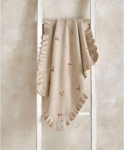 Mamas & Papas Blankets Knitted Blanket - Berry Frill
