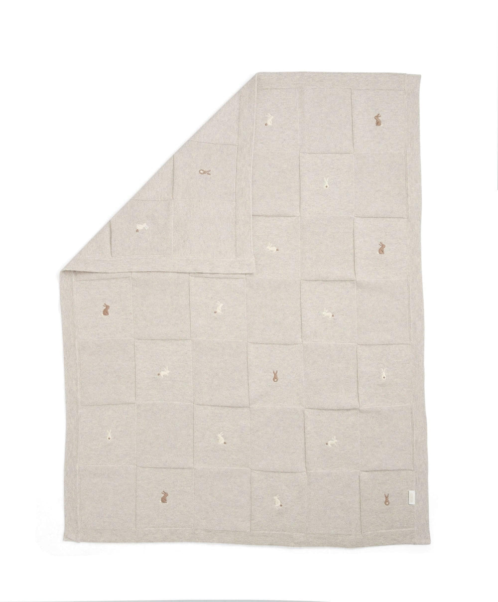 Mamas &amp; Papas Blankets Knitted Blanket - Bunny Grey