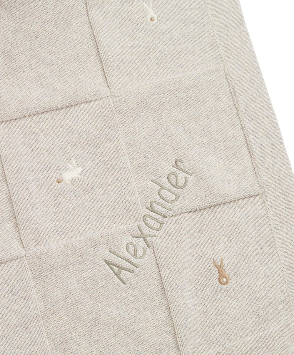 Mamas &amp; Papas Blankets Knitted Blanket - Bunny Grey