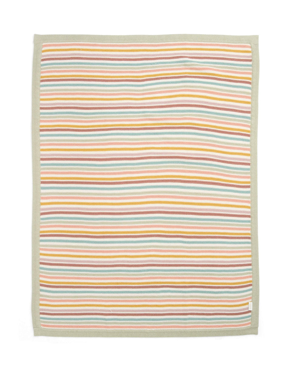 Mamas &amp; Papas Blankets Knitted Blanket -  Multi Colour Stripe