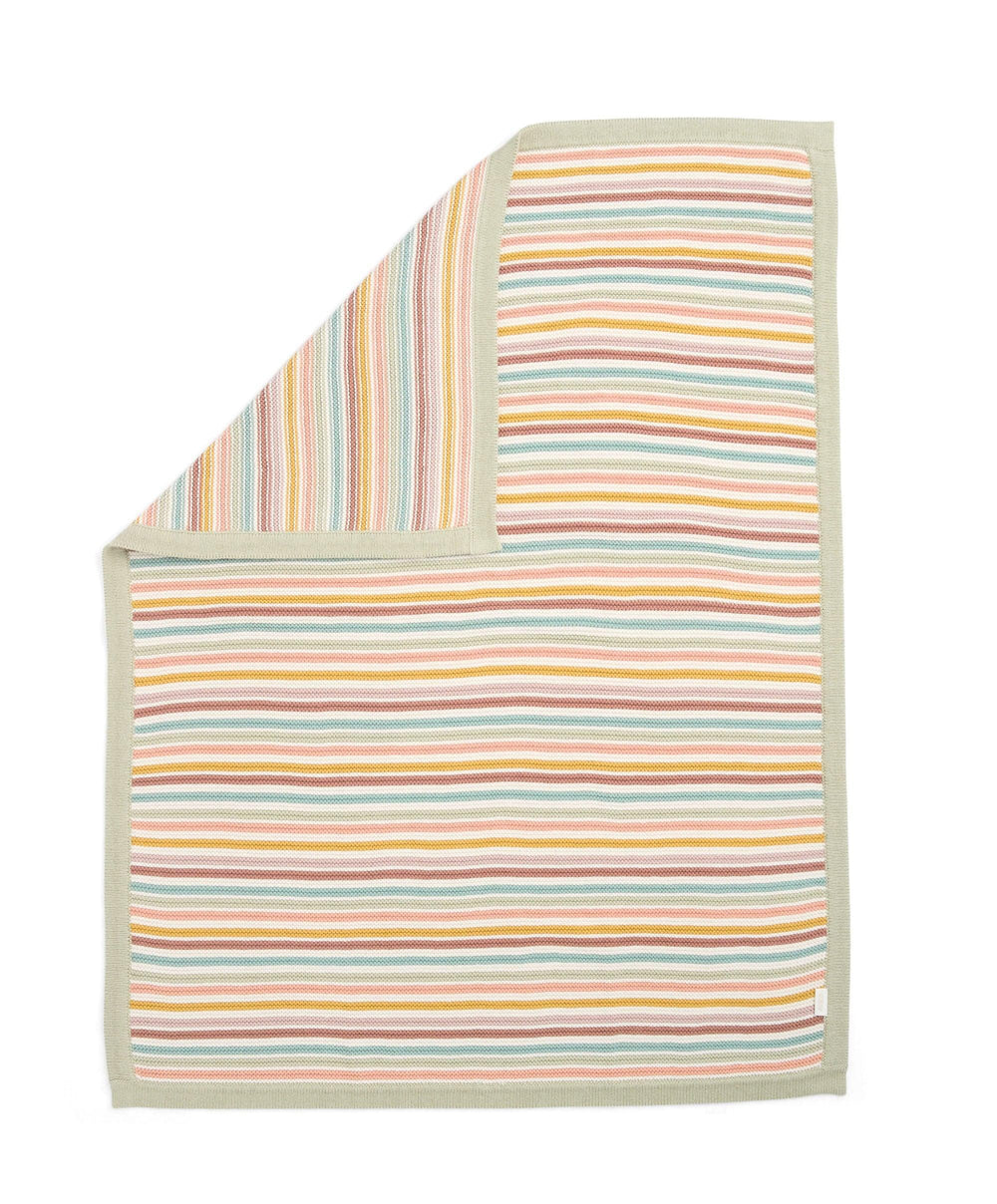 Mamas &amp; Papas Blankets Knitted Blanket -  Multi Colour Stripe
