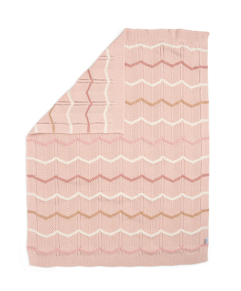 Mamas &amp; Papas Blankets Knitted Blanket - Pink Wave