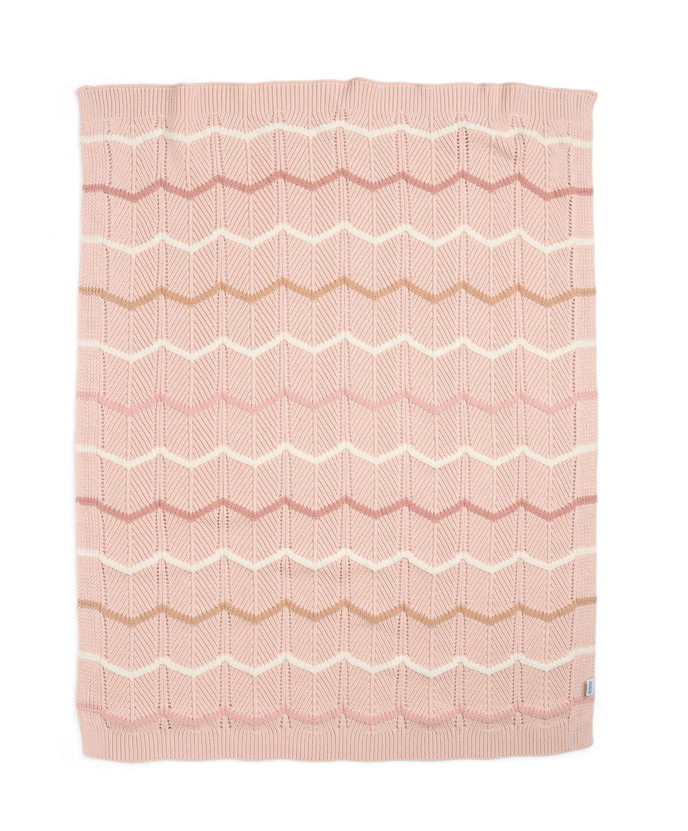 Mamas &amp; Papas Blankets Knitted Blanket - Pink Wave