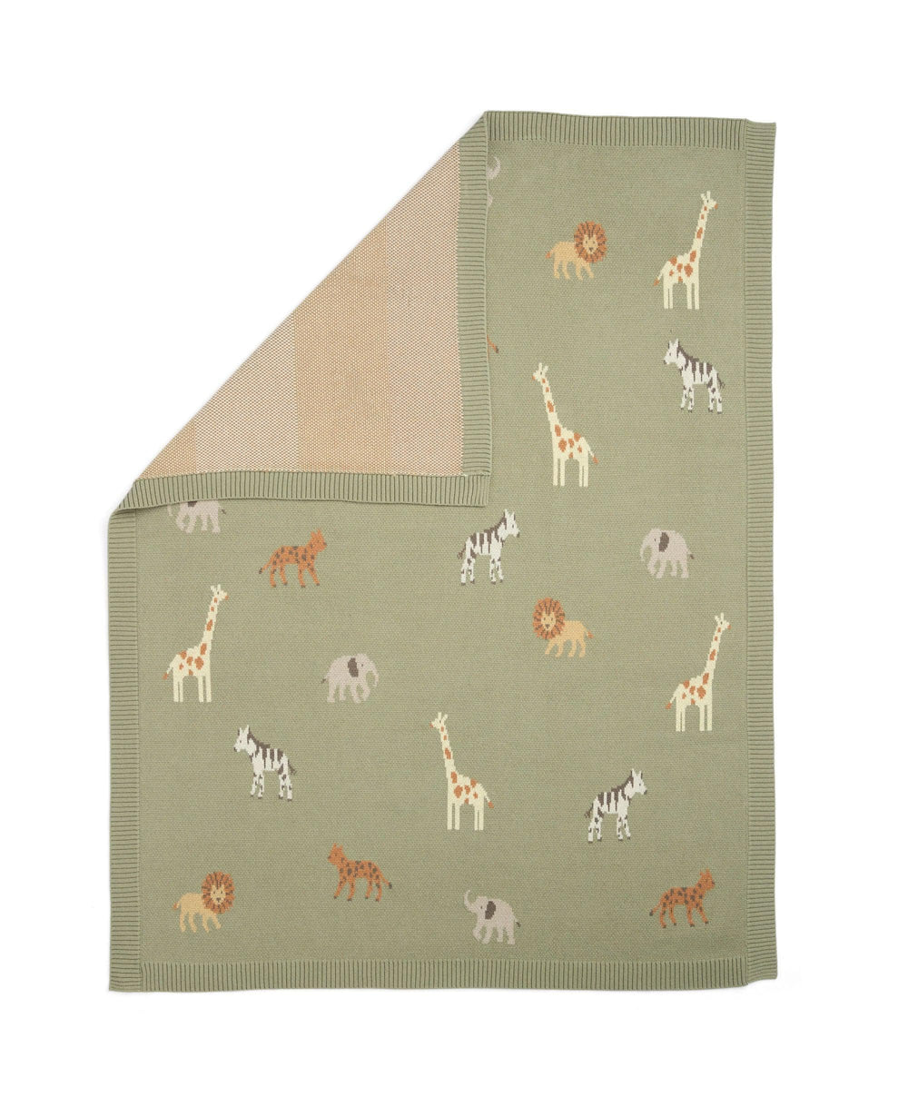 Mamas &amp; Papas Blankets Knitted Blanket - Safari Sage