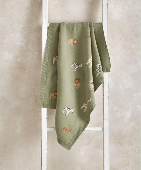 Knitted Blanket - Safari Sage