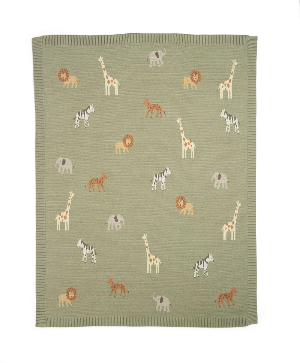 Mamas &amp; Papas Blankets Knitted Blanket - Safari Sage