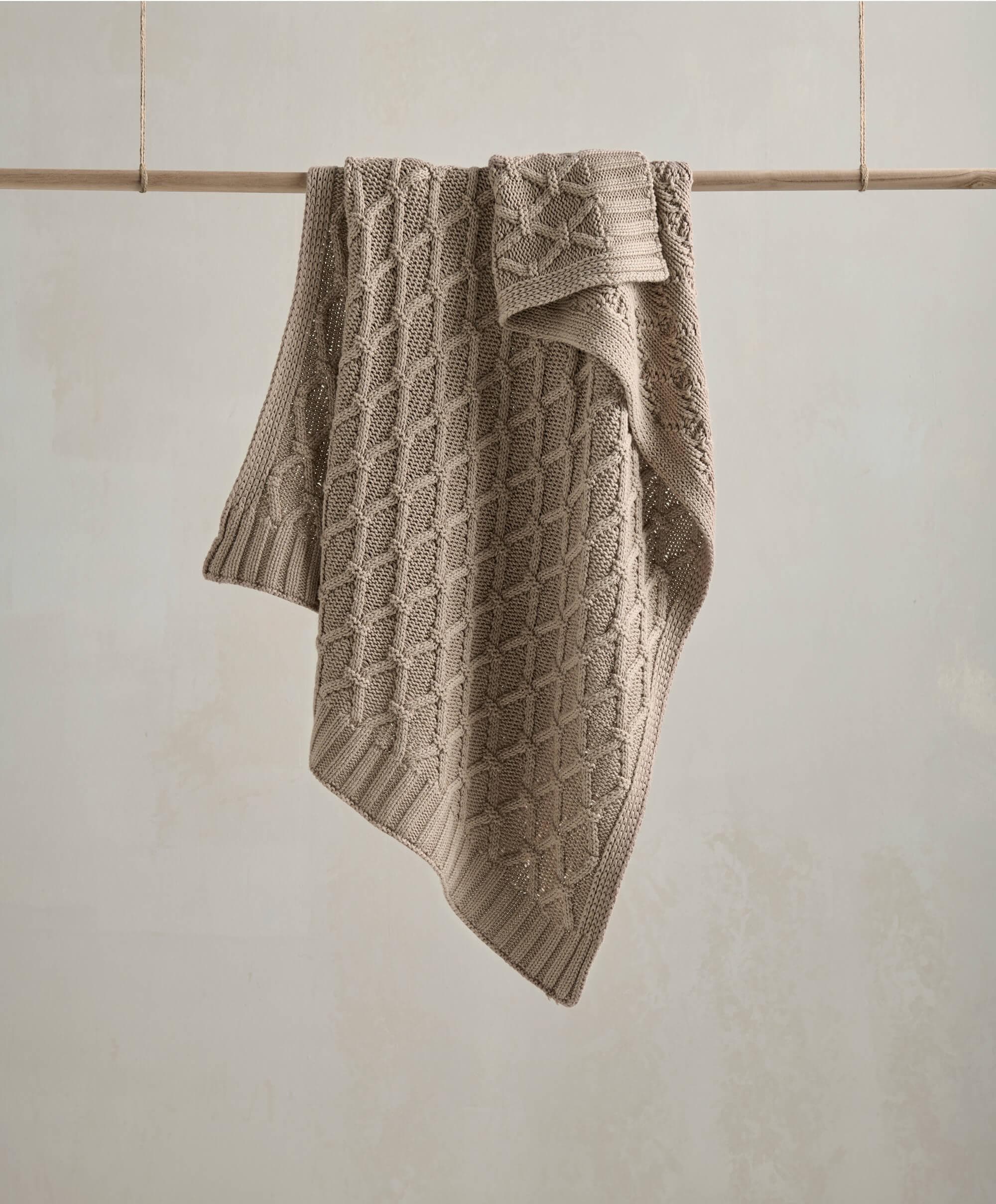 Cable Knit Blanket Welcome to World Seedling Mocha