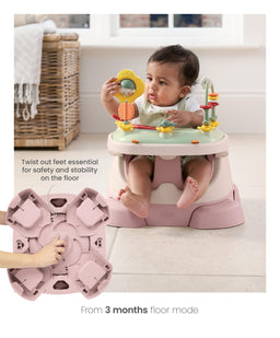 Mamas & Papas Booster Seats Bug 3-in-1 Floor & Booster Seat with Activity Tray - Blossom