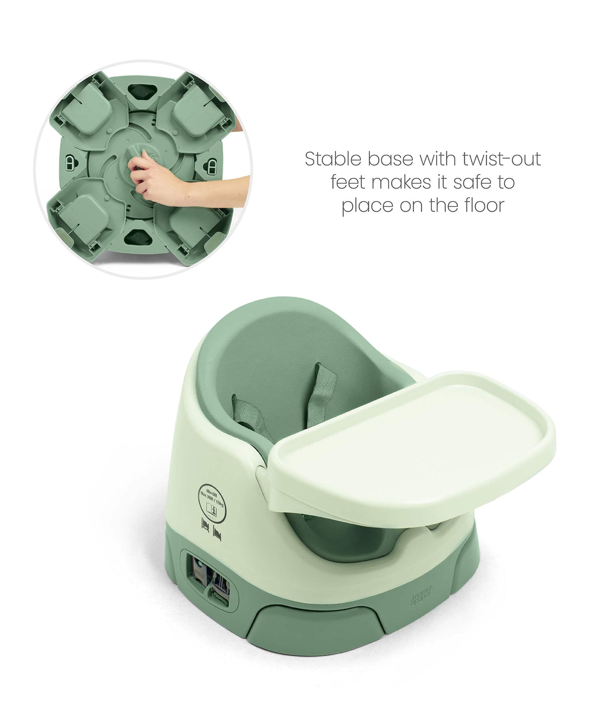 Bug 3in1 Floor & Booster Seat Eucalyptus Mamas & Papas UK