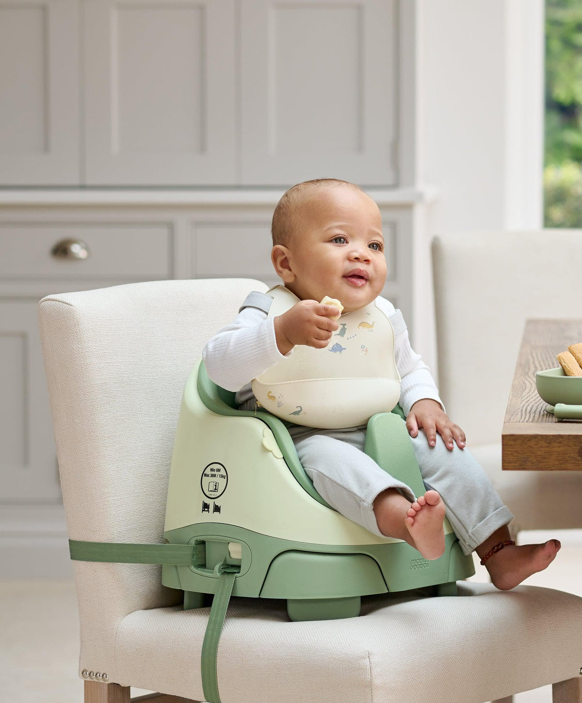 Mamas & Papas Booster Seats Bug 3-in-1 Floor & Booster Seat with Activity Tray - Eucalyptus