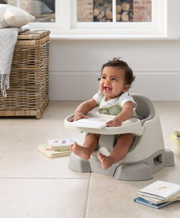 Mamas & Papas Booster Seats Bug 3-in-1 Floor & Booster Seat with Activity Tray - Pebble Grey