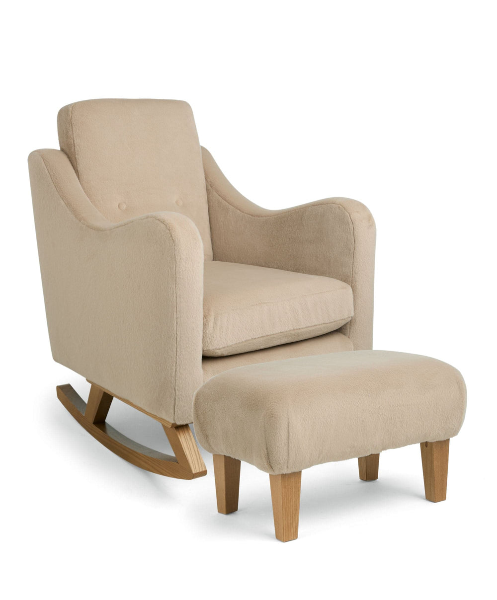 Mamas &amp; Papas Bowdon Nursing Chair &amp; Footstool Set - Almond Sherpa