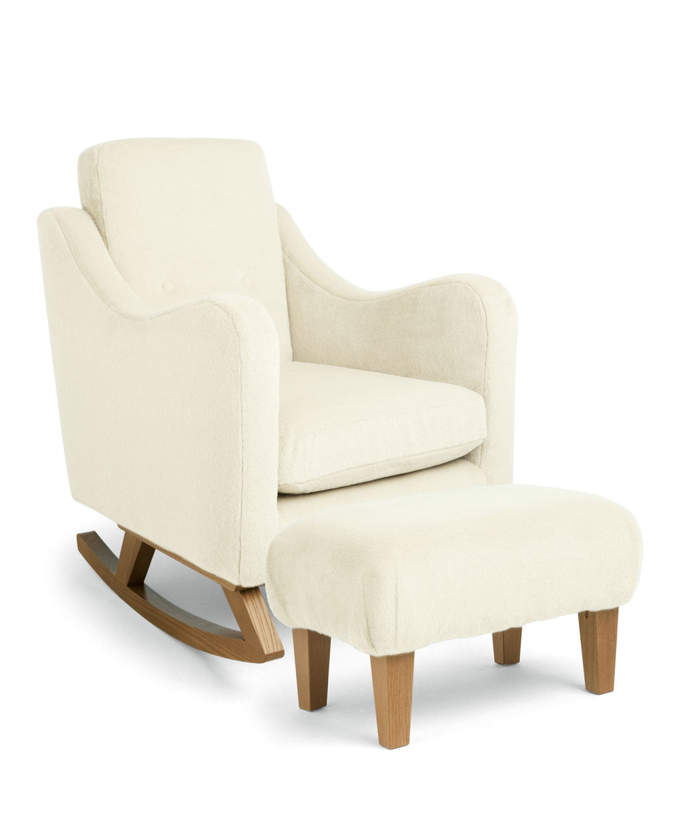 Mamas &amp; Papas Bowdon Nursing Chair &amp; Footstool Set - Feather Sherpa