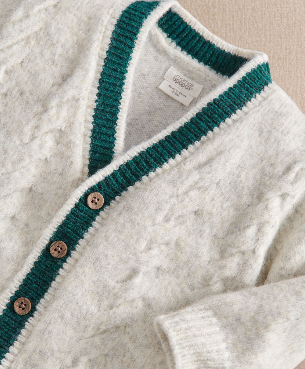 Mamas &amp; Papas Cardigan Cable Knit V Neck Cardigan