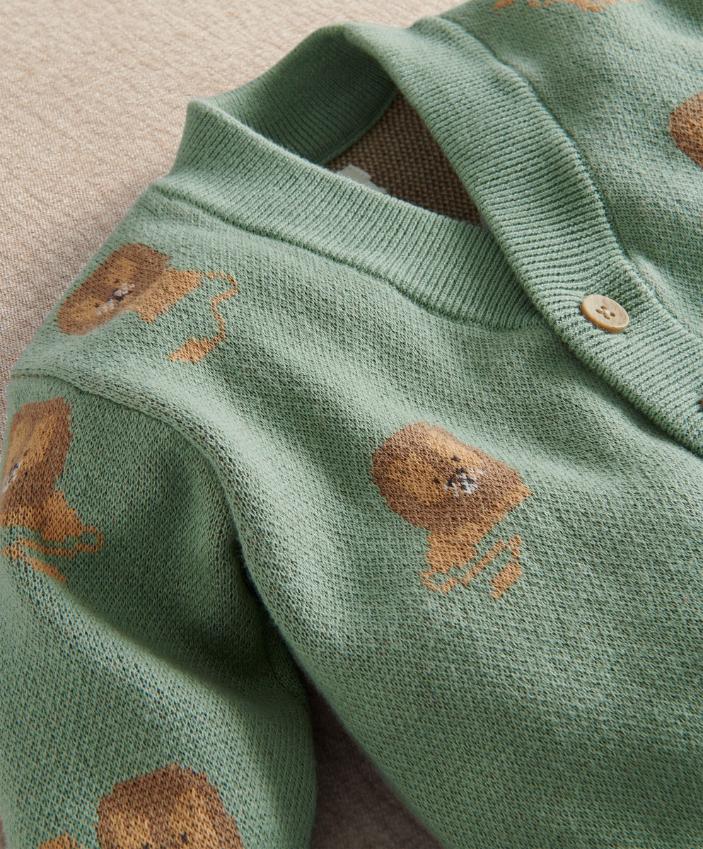 Lion Knit Cardigan with long Sleeves – Mamas & Papas UK