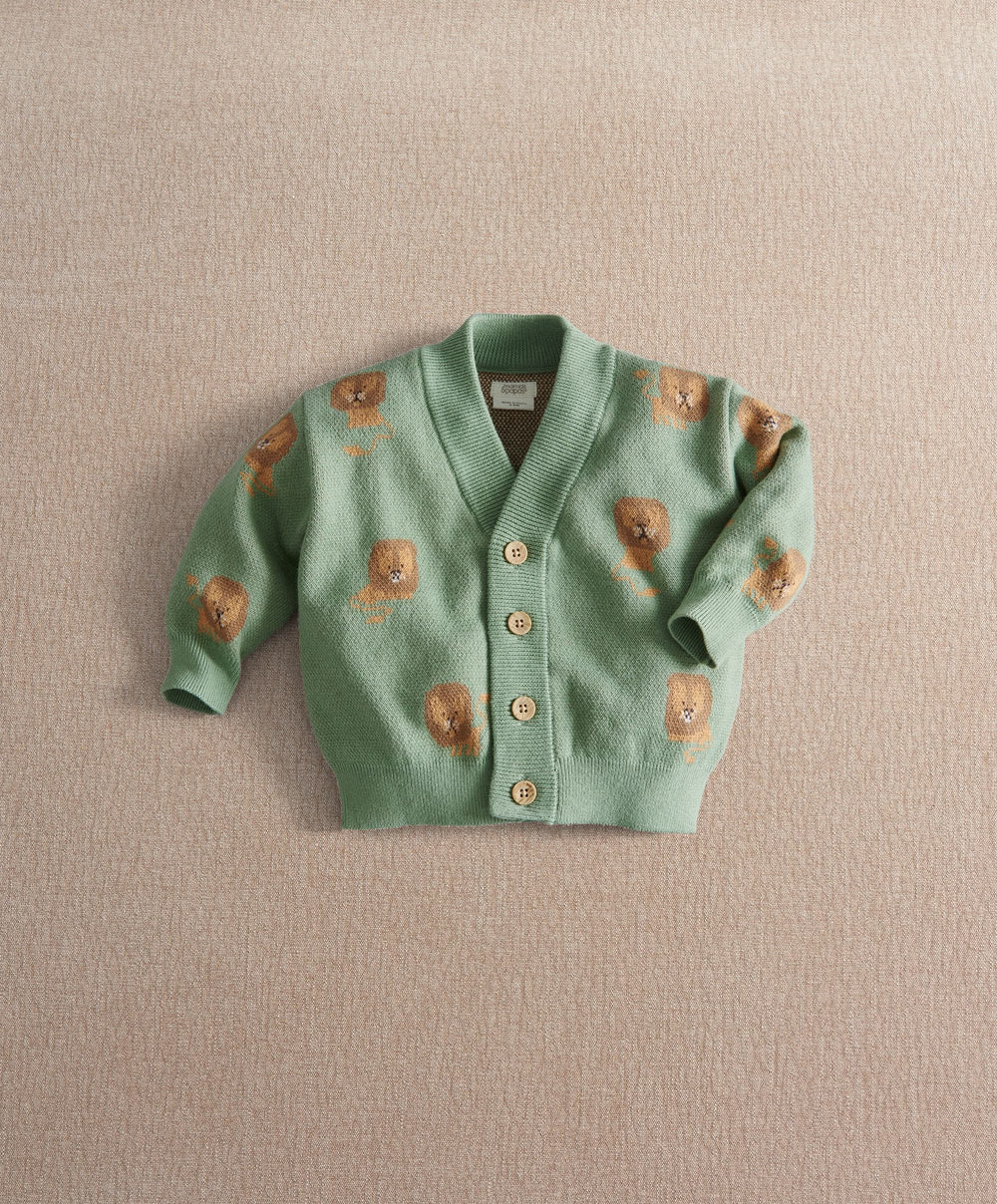 Mamas &amp; Papas Cardigan Lion Knit Cardigan with long Sleeves