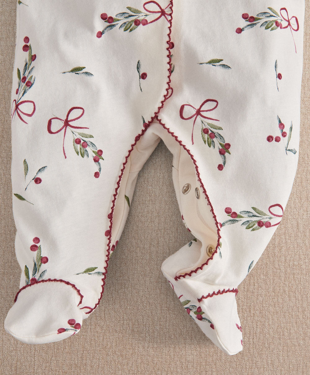 Mamas &amp; Papas Christmas Berry Bow Print All In One