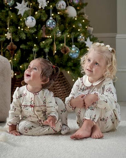 Mamas & Papas Christmas Berry Bow Print All In One