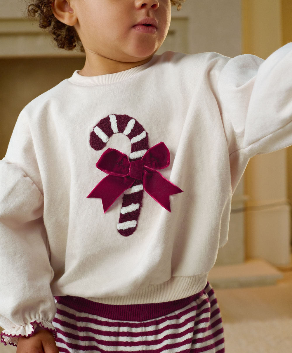 Mamas &amp; Papas Christmas Candy Cane Sweatshirt
