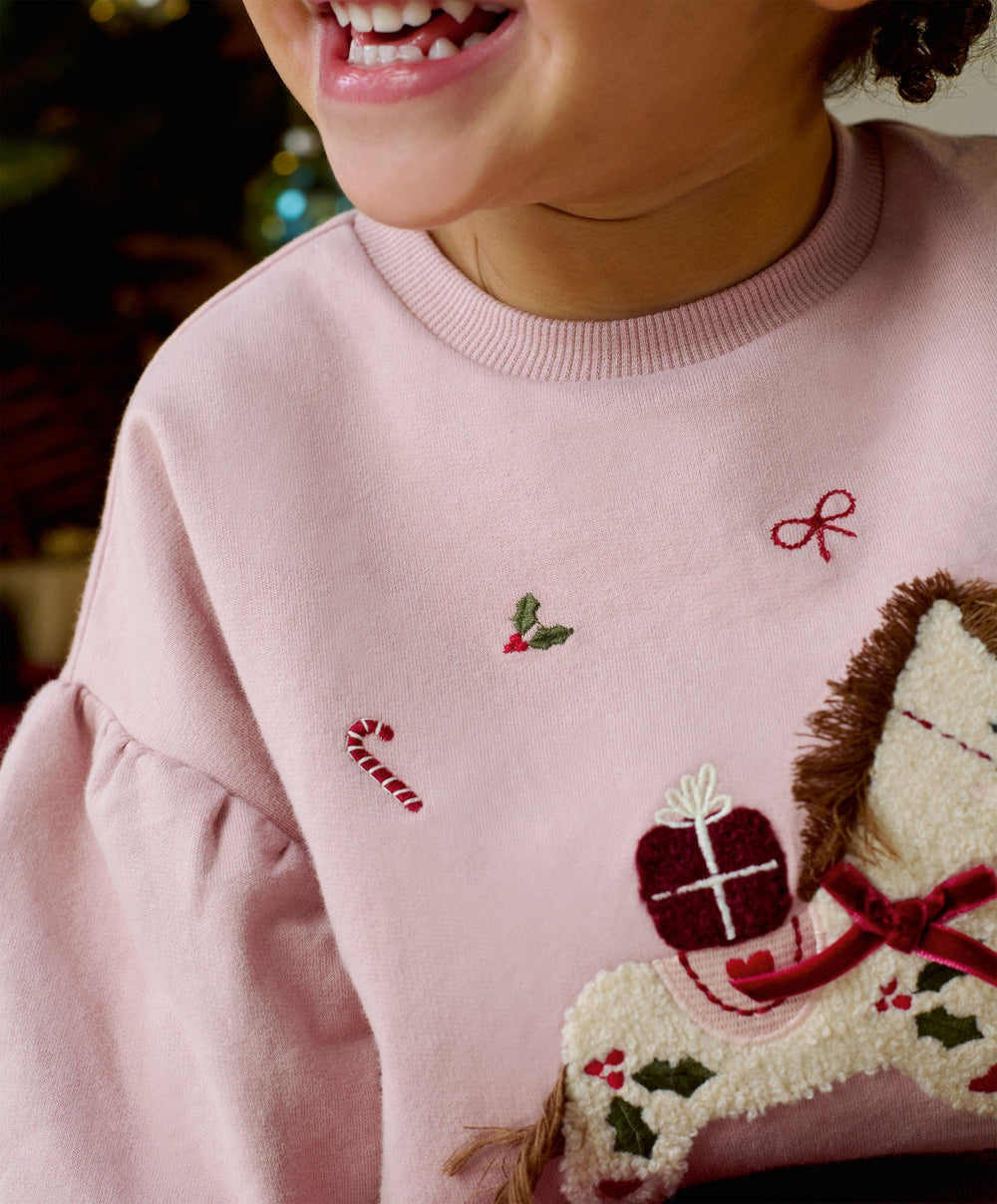 Mamas &amp; Papas Christmas Rocking Horse Sweatshirt