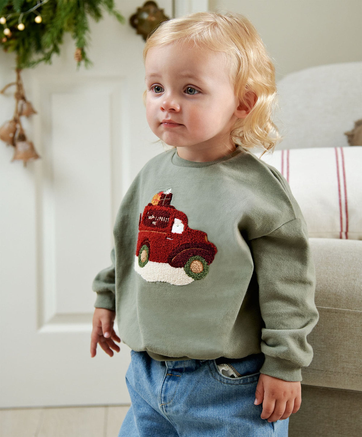 Mamas & Papas Christmas Santa Delivery Van Sweatshirt