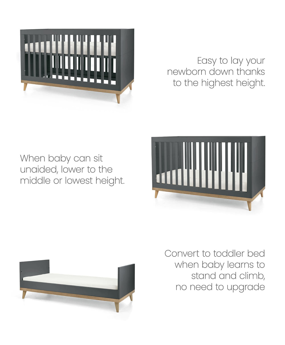 Mamas &amp; Papas Cot Beds Austwick Cot Bed In Anthracite