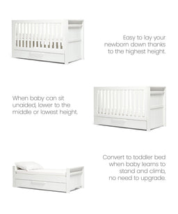 Mamas & Papas Cot Beds Franklin Cotbed - White Wash