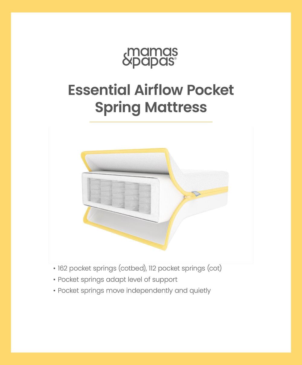 Mamas &amp; Papas Cot Mattresses Essential Airflow Pocket Spring Small Cotbed &amp; Cot Mattress
