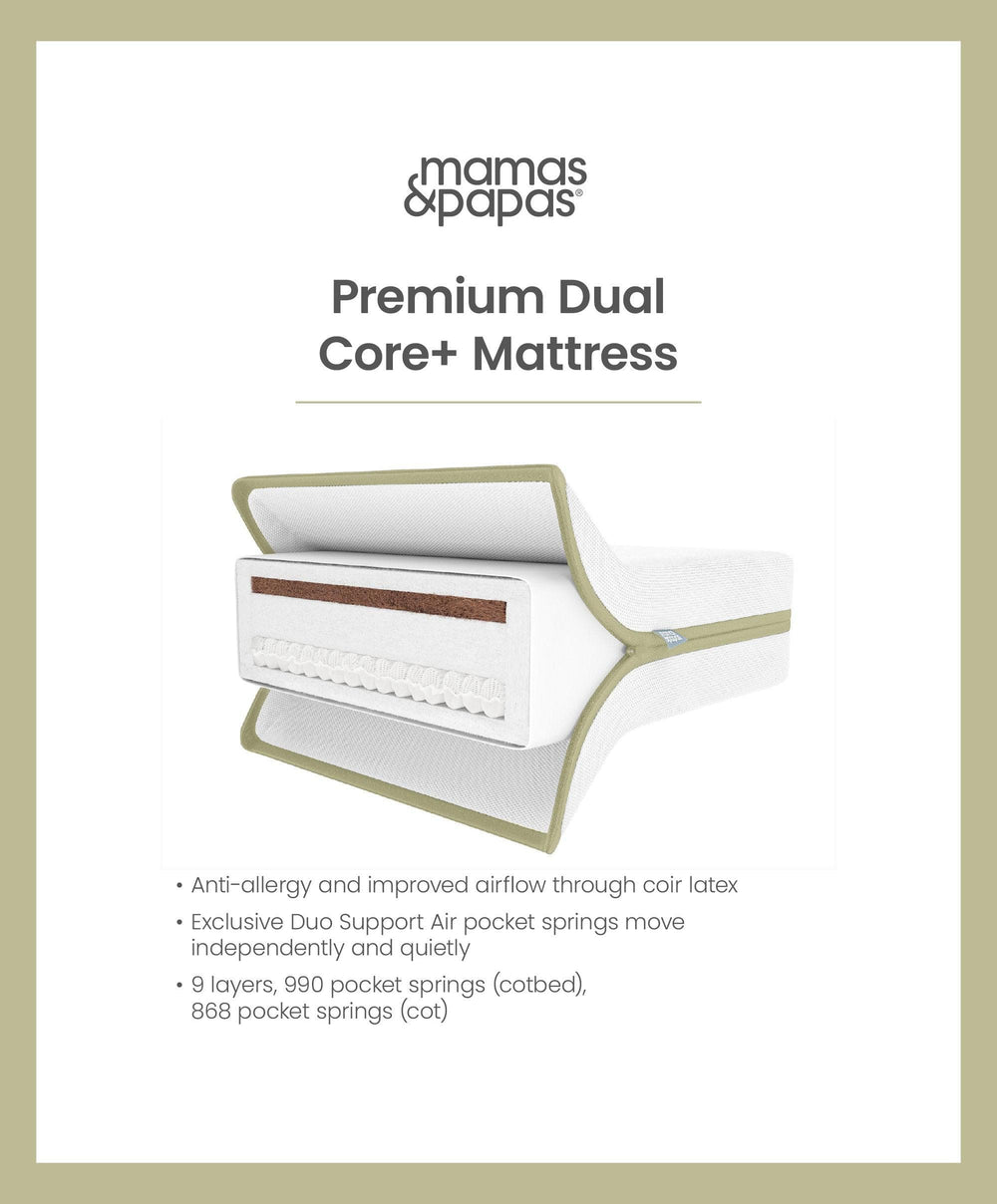 Mamas &amp; Papas Cot Mattresses Premium Dual Core+ Small Cotbed &amp; Cot Mattress