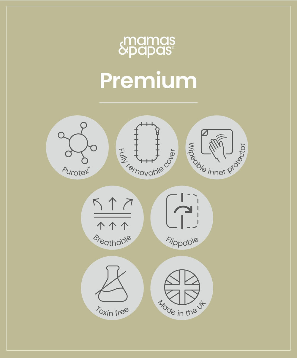 Mamas &amp; Papas Cot Mattresses Premium Pocket Spring Small Cotbed &amp; Cot Mattress