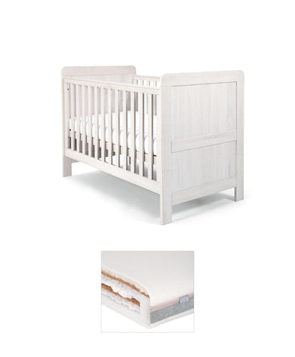 Mamas & Papas Cotbed Bundles Atlas Cotbed & Luxury Hybrid Twin Mattress Bundle - Nimbus White