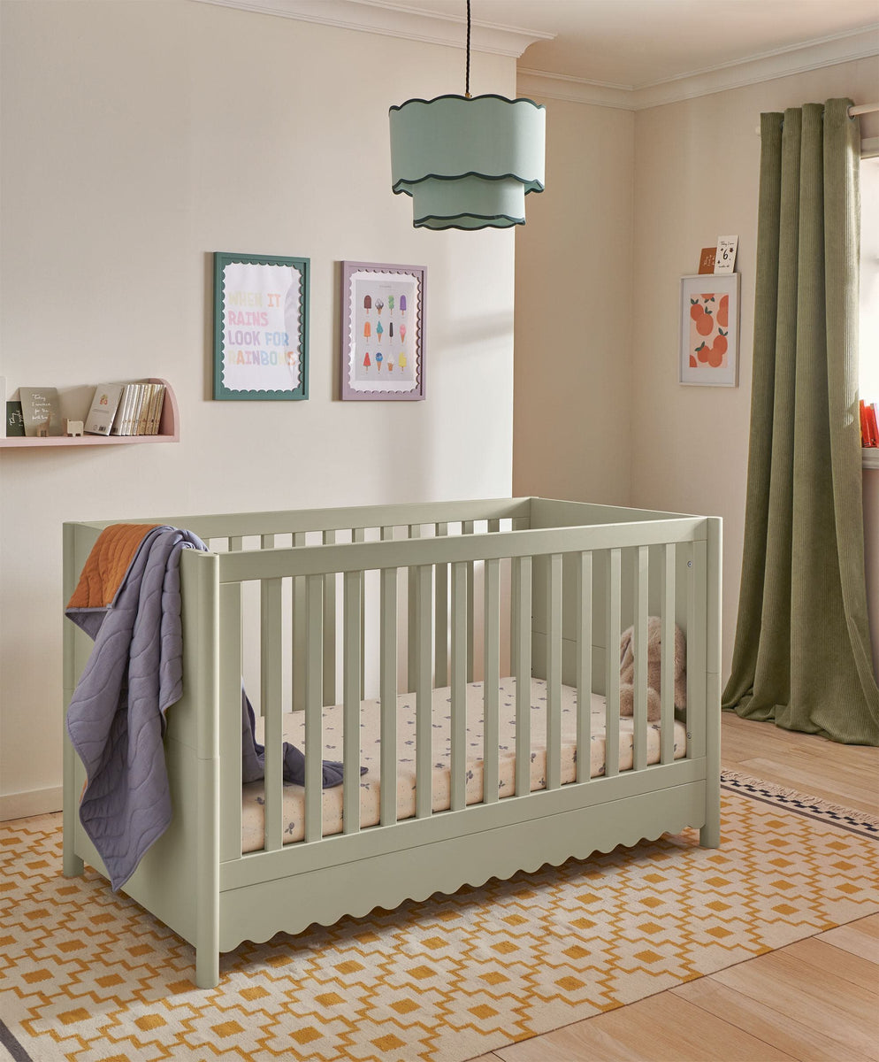 Eryn Cotbed with Premium Pocket Spring Cotbed Mattress - Willow Green ...