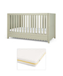 Mamas & Papas Cotbed Bundles Eryn Cotbed with Signature Airflow Pocket Spring Cotbed Mattress - Willow Green
