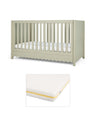 Mamas & Papas Cotbed Bundles Eryn Cotbed with Signature Airflow Pocket Spring Cotbed Mattress - Willow Green