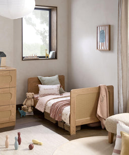Mamas & Papas Cotbed Bundles Esna Cotbed & Premium Pocket Spring Cotbed Mattress Bundle - Rattan