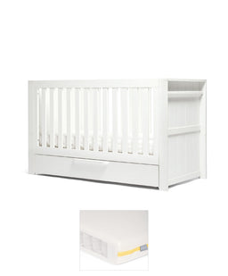 Mamas & Papas Cotbed Bundles Franklin Cotbed & Essential Airflow Pocket Spring Mattress Bundle - White Wash