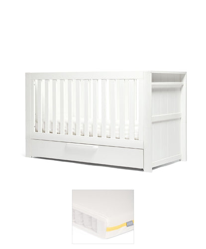Mamas & Papas Cotbed Bundles Franklin Cotbed & Essential Airflow Pocket Spring Mattress Bundle - White Wash
