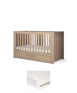 Mamas & Papas Cotbed Bundles Franklin Cotbed & Premium Pocket Spring Mattress Bundle - Oak