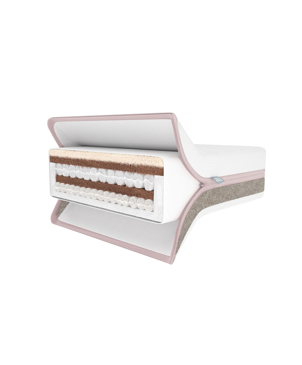 Mamas &amp; Papas Cotbed Bundles Franklin Cotbed with Luxury Hybrid Twin Cotbed Mattress - Walnut