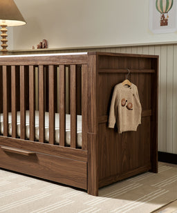 Mamas & Papas Cotbed Bundles Franklin Cotbed with Premium Pocket Spring Cotbed Mattress - Walnut