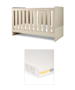 Mamas & Papas Cotbed Bundles Litton Cotbed with Signature Airflow Pocket Spring Cotbed Mattress - Washed Oak