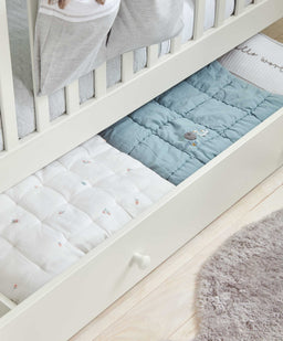 Mamas & Papas Cotbed Bundles Mia Cotbed & Luxury Hybrid Twin Mattress Bundle - White