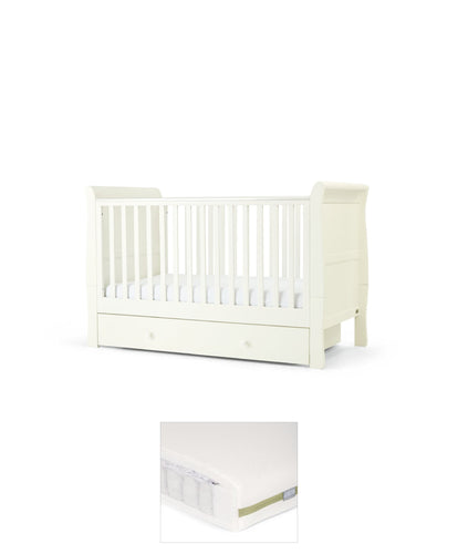 Mamas & Papas Cotbed Bundles Mia Cotbed & Premium Pocket Spring Mattress Bundle - White