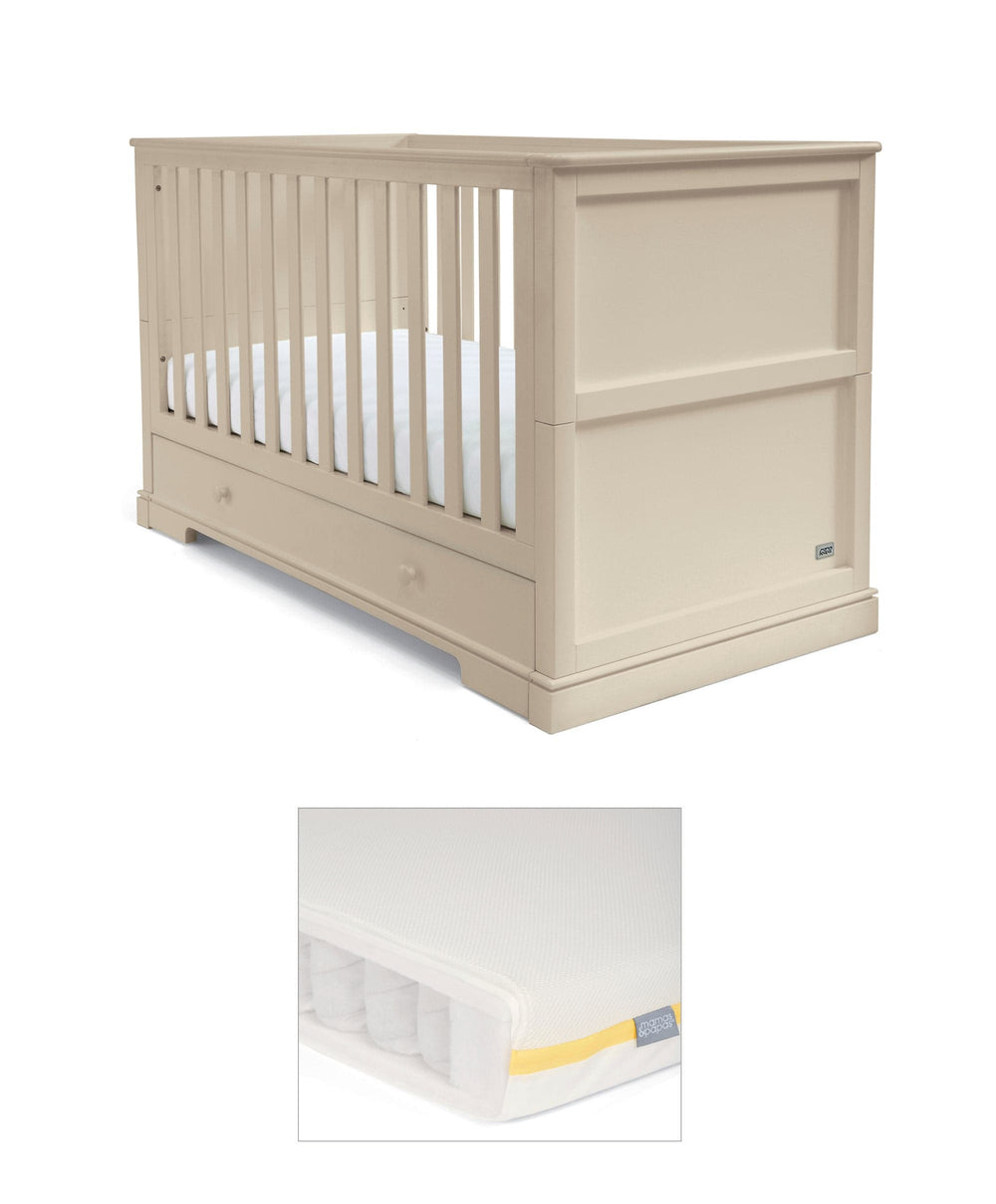 Mamas &amp; Papas Cotbed Bundles Oxford Cotbed &amp; Essential Airflow Pocket Spring Cotbed Mattress Bundle - Cashmere