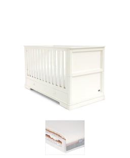 Mamas & Papas Cotbed Bundles Oxford Cotbed & Luxury Hybrid Twin Mattress Bundle - White