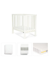 Mamas & Papas Cotbed Bundles Petite Cot Bundle with Essential Airflow Fibre Mattress (4 Pieces) - Pure White