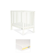 Mamas & Papas Cotbed Bundles Petite Cot Bunlde with Essential Airflow Fibre Mattress - Pure White
