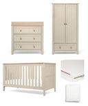 Mamas & Papas Cotbed Bundles Wedmore 3 Piece Cotbed Range With Premium Dual Core Mattress  - Cashmere/Oak
